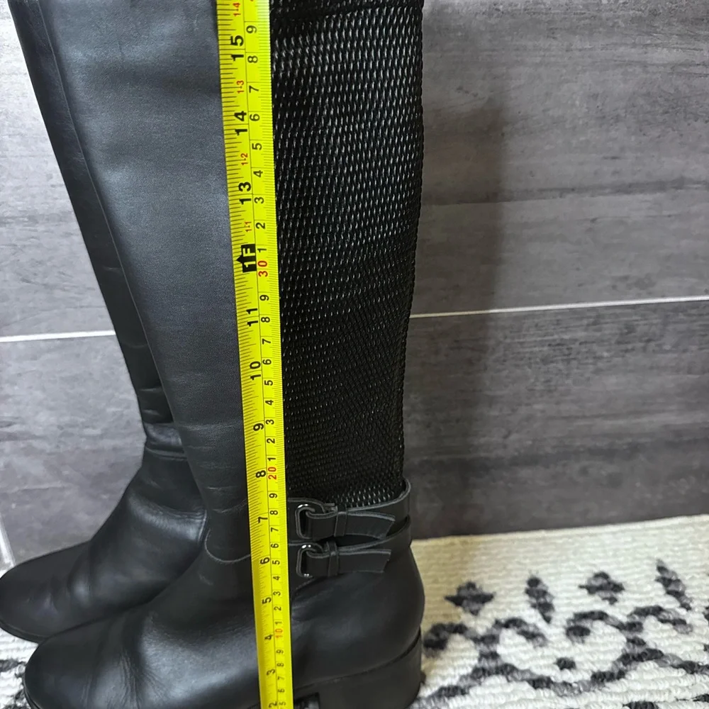 Blondo Black Over-the-Knee Leather Boots with Buckle Trim - Picture 6 of 11